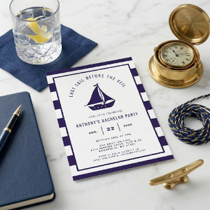 Invitation Dernière Fête de Célibataire Naútíque Avant le Voi