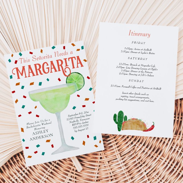 Invitation Dernière Fiesta Margarita Bachelorette Week-end (Créateur téléchargé)