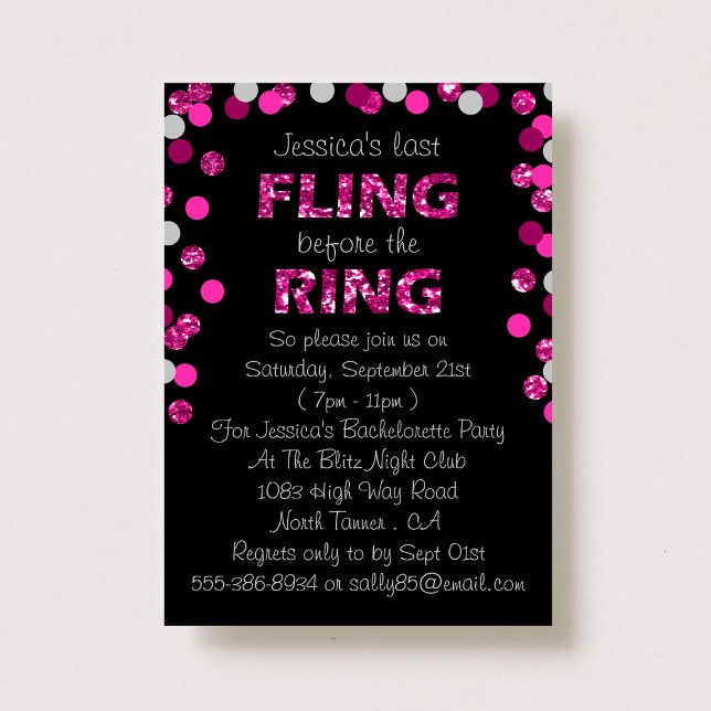 Invitation Dernière Fling Avant La Bachelorette De La Ring (Créateur téléchargé)