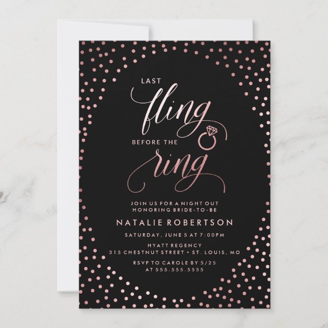 Invitation Dernière Fling Avant La Bague | Bachelorette (Devant)