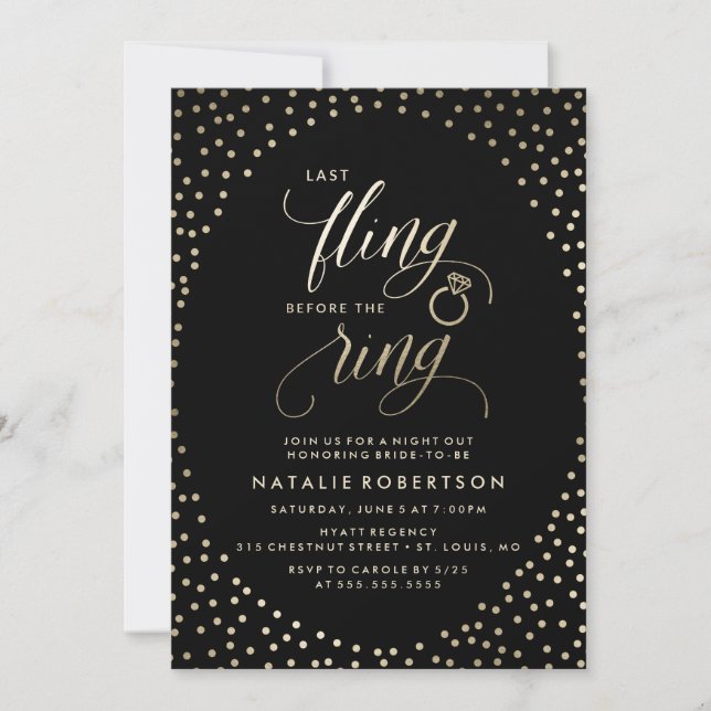 Invitation Dernière Fling Avant La Bague | Bachelorette (Devant)