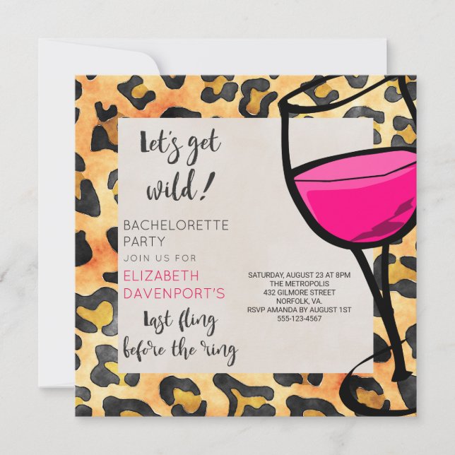 Invitation Dernière Fling Avant Le Ring Wild Bachelorette Par (Devant)