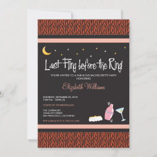 Invitation Dernière Fling Zebra Bachelorette (oran