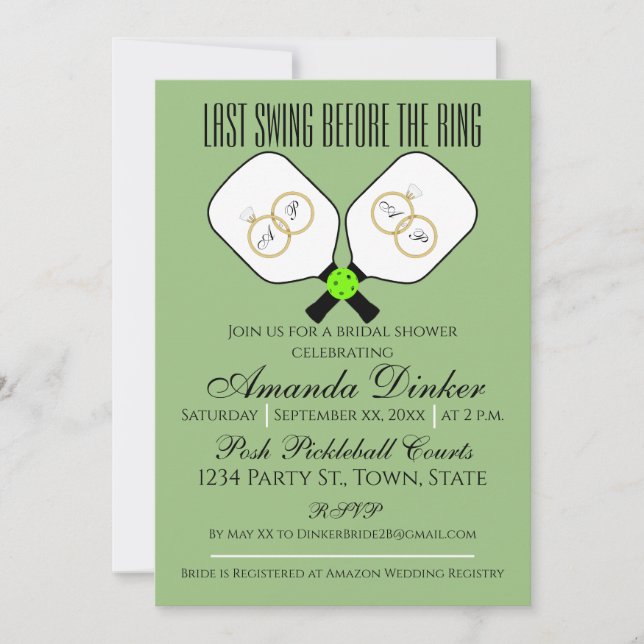 Invitation Dernière swing avant la sage de Mariage de pickleb (Devant)