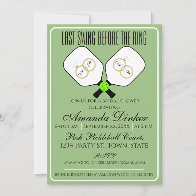 Invitation Dernière swing avant la sage de Mariage de pickleb (Devant)