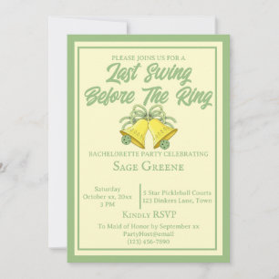 Invitation Dernière swing avant l'anneau Sage et Mariage de c