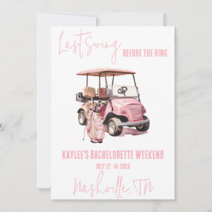 Invitation Dernière Swing, Golfing Bachelorette Week-End Part
