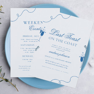 Invitation Dernière Toast sur la Côte Week-end d'enterrement 