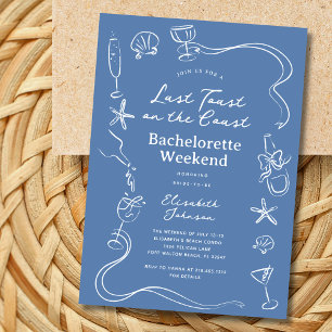 Invitation Dernière Toast sur la Côte Week-end Enterrement de