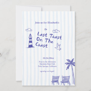 Invitation Dernière Toast sur la Fête de Bachelorette Côtière