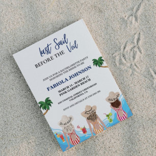 Invitation Dernière voile avant le Veil Bachelorette Party