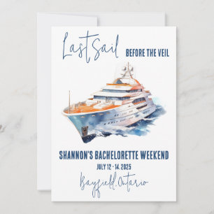 Invitation Dernière voile, Yachting Bachelorette Week-end
