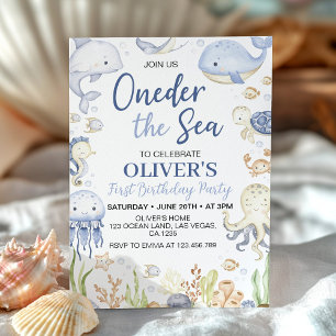 Invitation Derrière La Mer Océan Animaux Garçon Anniversaire