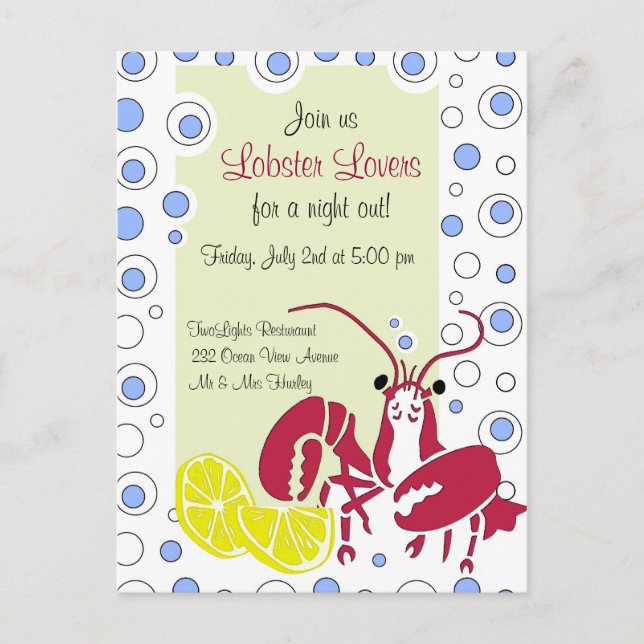 Invitation des amateurs de homard (Devant)