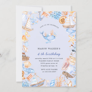 invitation des anniversaires de enfants nautiques