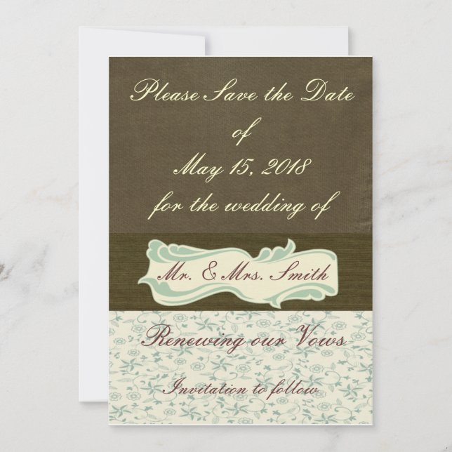 Invitation des avis de mariage et de renouvellemen (Devant)