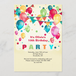 Invitation des ballons de fête