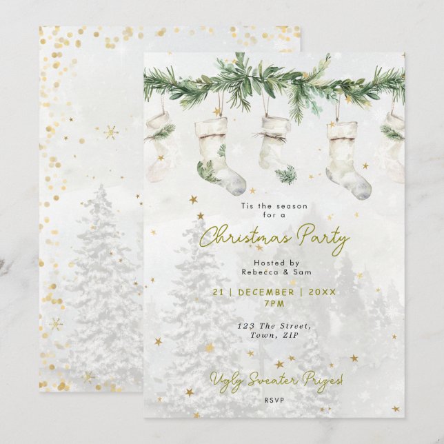 Invitation des bas de Noël (Devant / Derrière)