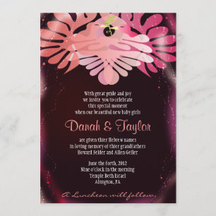 Invitation des bébés juifs baptisés Doves jumelles