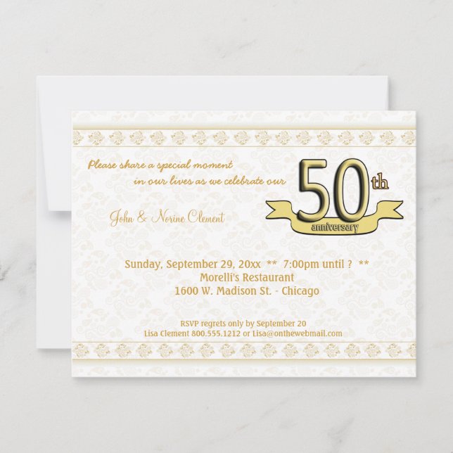 Invitation des célébrations du 50e anniversaire de (Devant)