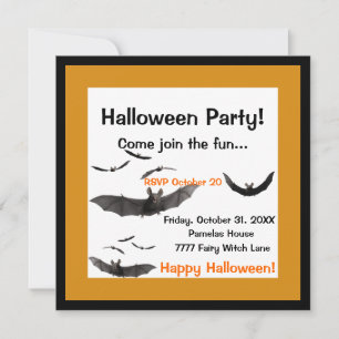 Invitation des chauves-souris d'Halloween