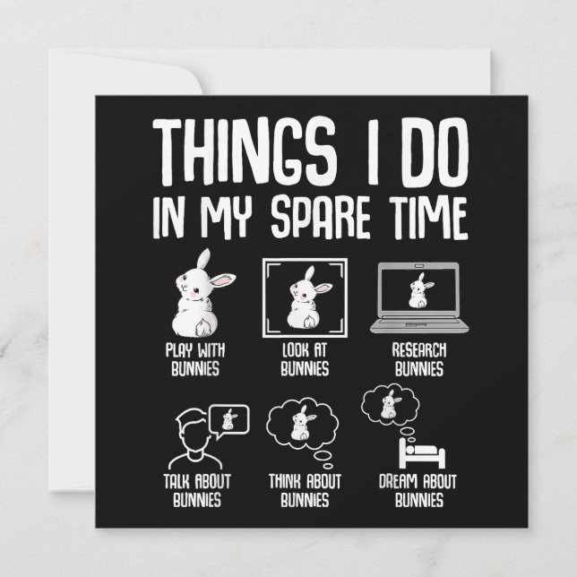 Invitation Des Choses Que Je Fais Dans Mon Lapin Lapin De Tem (Devant)