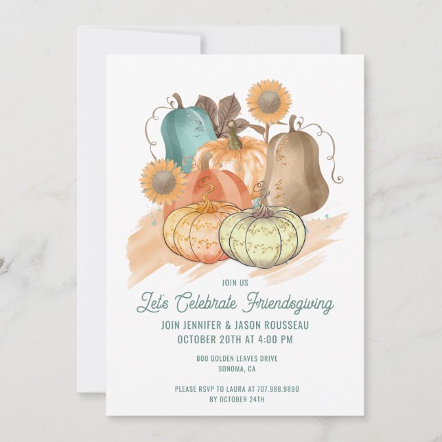 Invitation des Citrouilles de l'Aquarelle Amical (Devant)