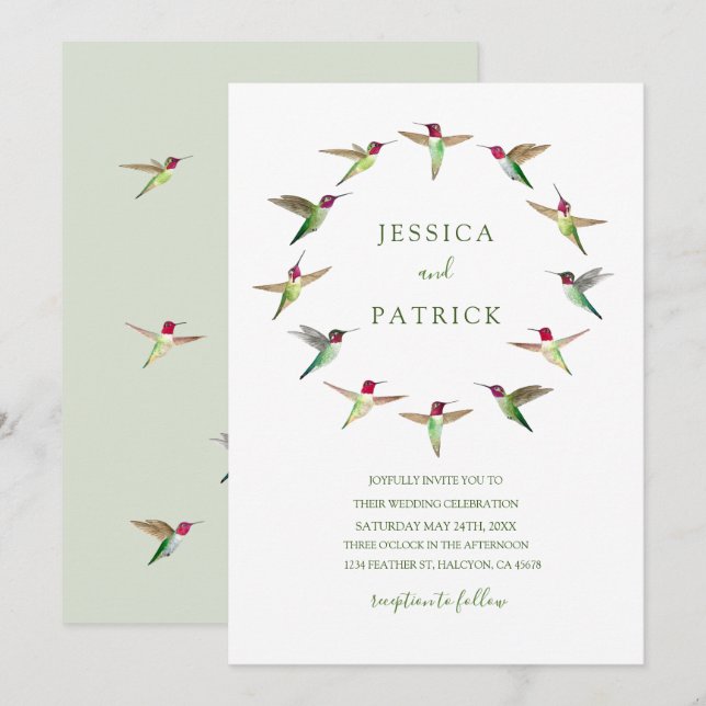Invitation des colibris d'Anna (Devant / Derrière)
