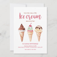 Invitation des cônes de crème glacée