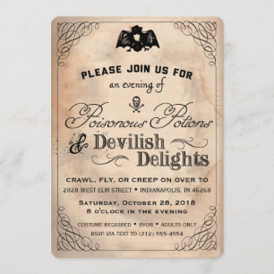 Invitation des délices Vintages de Halloween