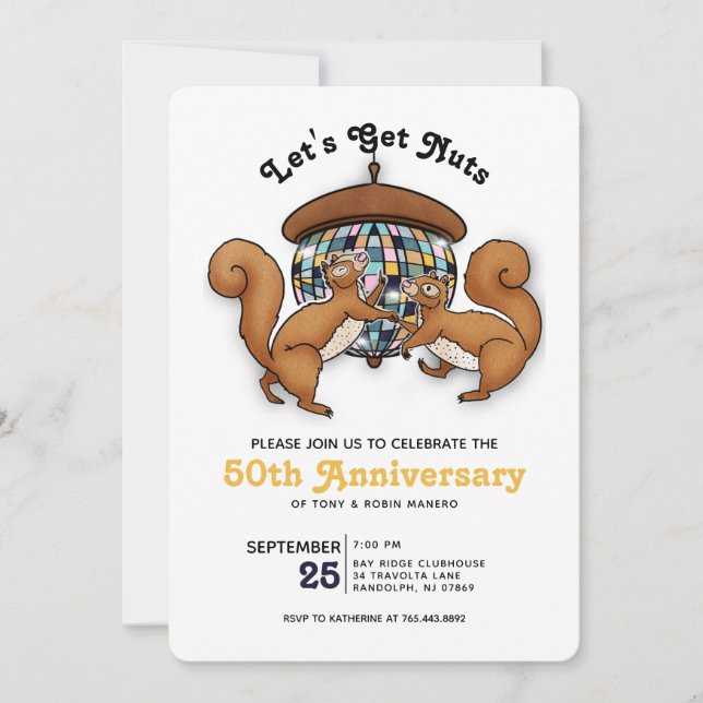 Invitation des écureuils disco 50e anniversaire (Devant)