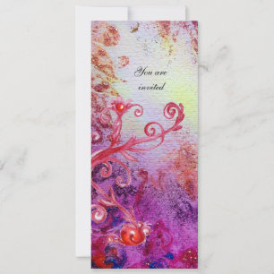 INVITATION DES ÉPILES MAGIQUES ROUGES EN PARKLES D'OR JAUNE V