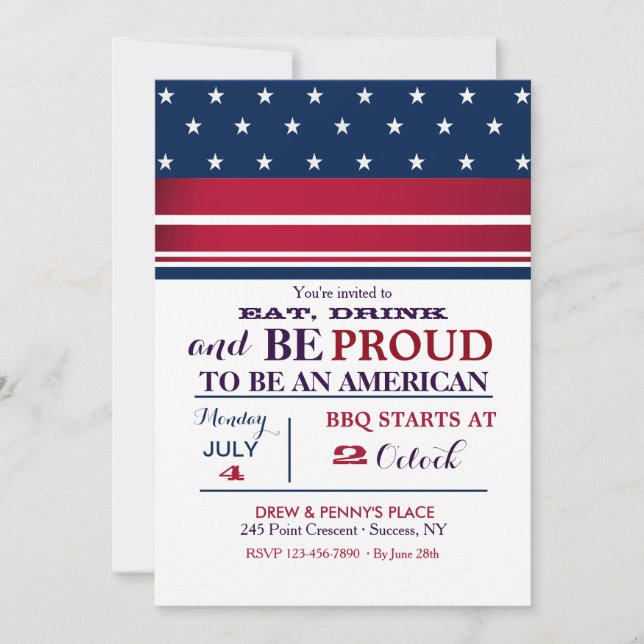 Invitation des étoiles américaines (Devant)