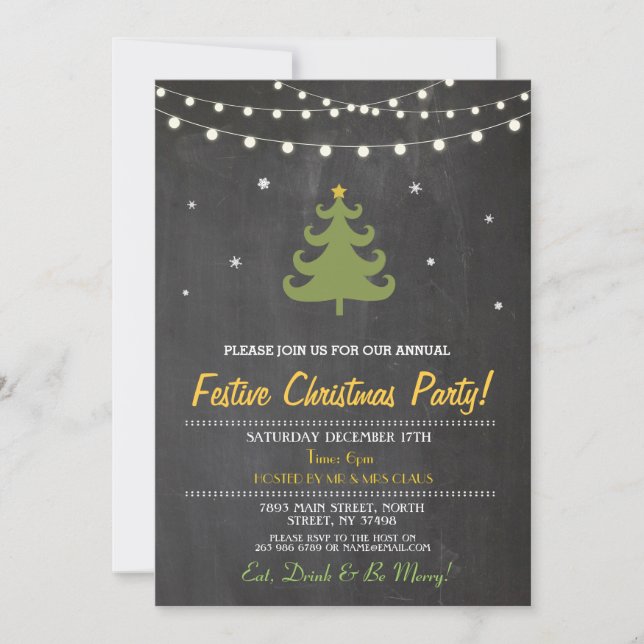 Invitation des étoiles de Noël pour le dîner (Devant)