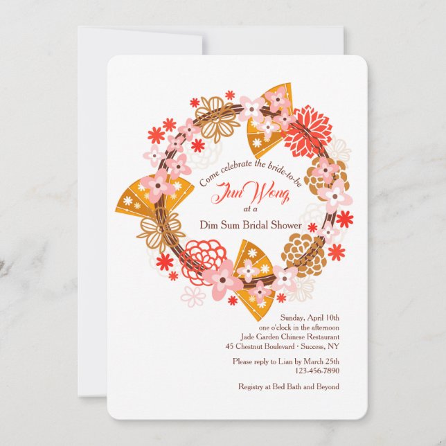 Invitation des fans et des fleurs (Devant)