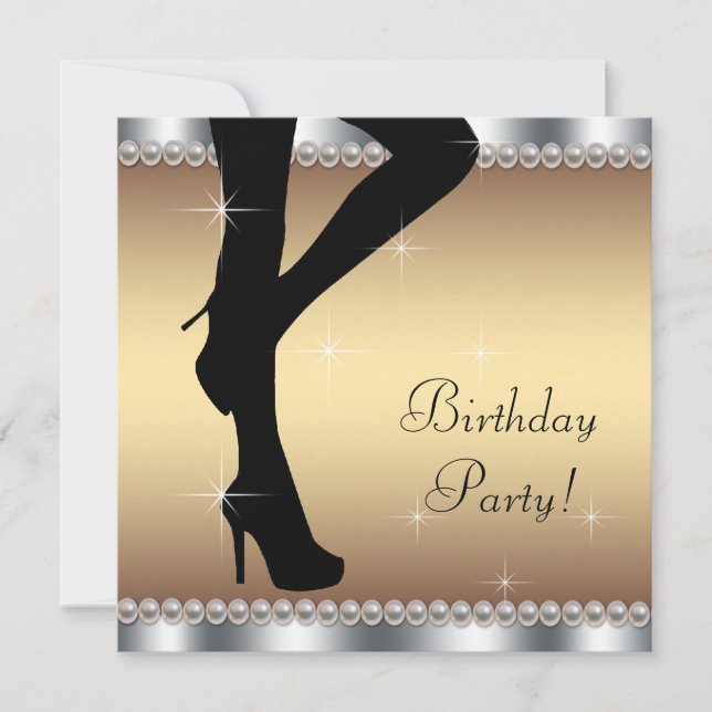 Invitation Des Femmes Entrent À La Fête D'Anniversaire (Devant)