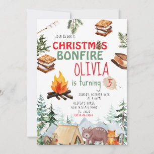 Invitation des Fêtes de Noël Woodland
