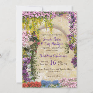 Invitation Des fleurs à la traîne sur une splendeur dorée