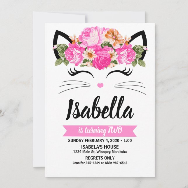 Invitation des fleurs de chats (Devant)