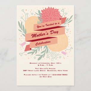 Invitation des fleurs de la fête des mères
