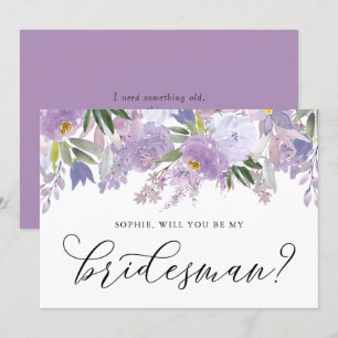 Invitation Des Fleurs Violettes Et Douces Serez-Vous Mon Épou