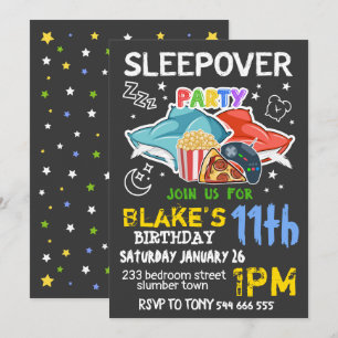 Invitation des garçons Sleepover - SLEEPOVER ANNIV