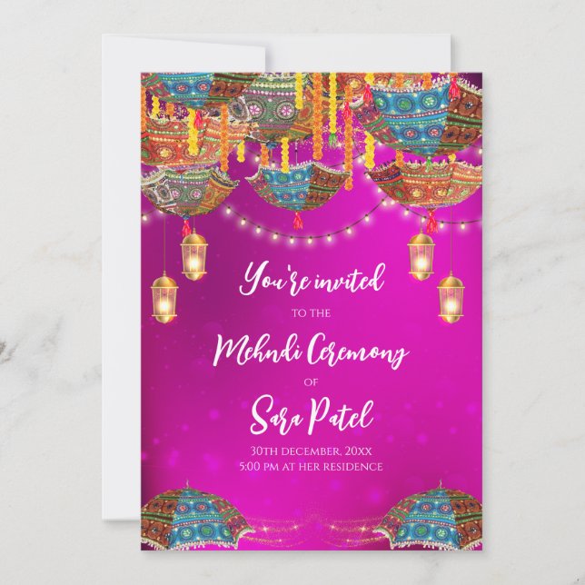 Invitation des invitations de Digital Mehndi & Meh (Devant)