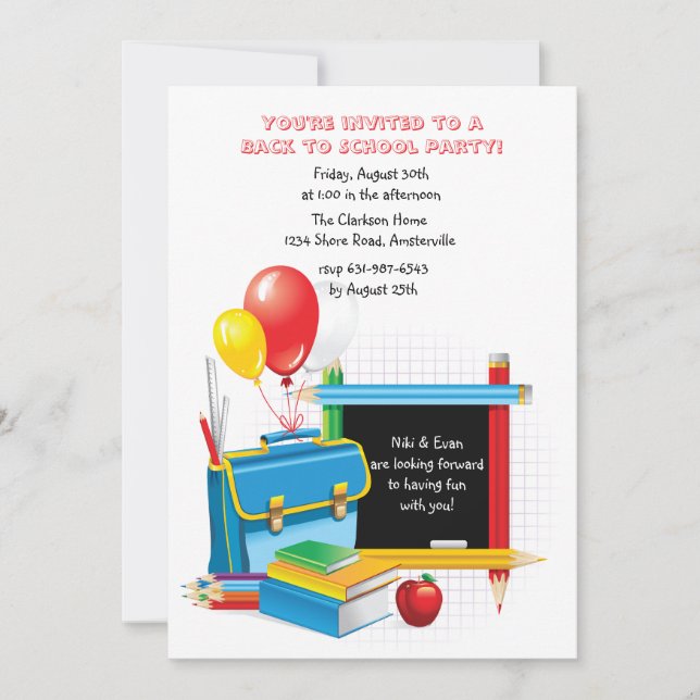 Invitation des journées scolaires (Devant)