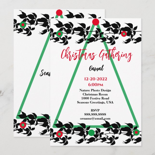 INVITATION DES JOYEUSES FÊTES DE VIN DE NOËL (Devant / Derrière)