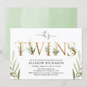 Invitation Des jumeaux neutres pour les hommes et les femmes,