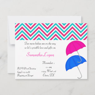 Invitation des jumeaux roses et bleus