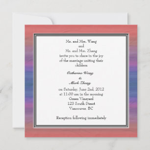 Invitation des parents des mariés, mariage
