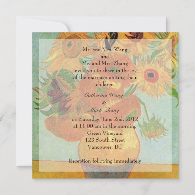 Invitation des parents mariés et mariés, mariage (Devant)