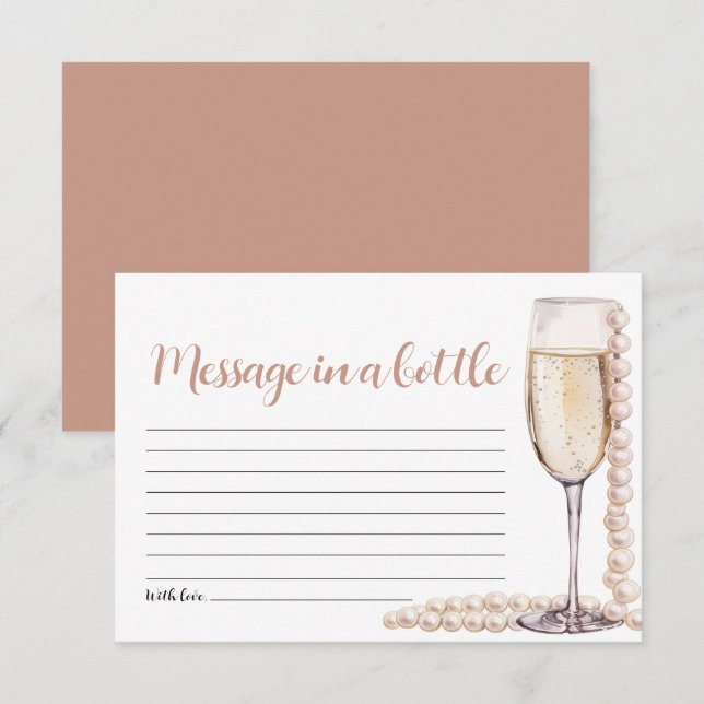 Invitation Des perles d'or et un message de poursuites dans u (Devant / Derrière)